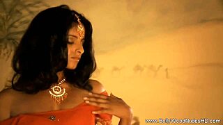 Gorgeous indian woman teases with natural body in sensual dance and strip