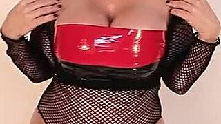 Sara Jay gets oiled up for some intense cock sucking action. She takes every drop on her big tits.