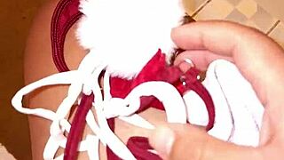 I find my stepmom's thongs in the bathroom and she catches me jerking off with dirty talk and blowjob from chubby milf with big natural tits and ass