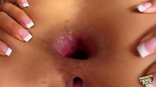 Deep throat turns into anal sex for slut Keanni with puffy nipples.