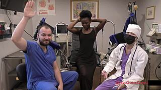 Rina arem goes for yearly checkup with nurse in hospital