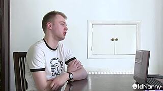 i watched two big dicks thrill at the interview with wife