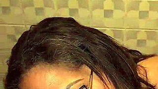 I find my stepmom's thongs in the bathroom and she catches me jerking off with dirty talk and blowjob from chubby milf with big natural tits and ass