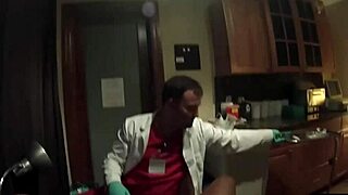 Lotus Lain spreads small tits in latex gloves for patients POV physical