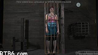 four beauties get locked inside this petite 18+ cage for rough pov fucking with orgasm and blowjob action