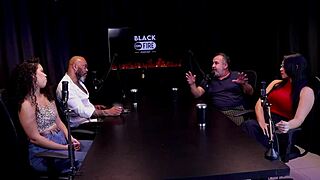 See Through Teen 18+ in Group with Fat Old Black BBW Cuckold Swingers Named Ted Official on Sheer Red