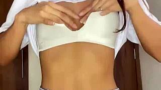 small petite 18+ schoolgirl reveals her nude body in a softcore solo dance. she worships her pretty form through gentle masturbation.