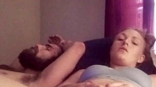 Snow bunny plays with shaved pussy using toys