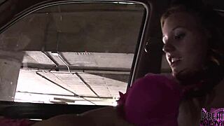 Whoa, check out this wild public flashing adventure with a cute college girl showing big tits and shaved pussy! 🌴😘