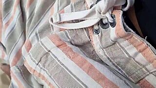 Sexy brunette gets monster cock massage on beach then bent over for deep anal fucking with athletic tinder guy.