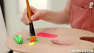 What happens when schoolgirls model nude with stepbrothers in taboo fuck session?