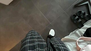 big ass step sis stuck under the table in panties and step brother got horny and fuck her doggy pov - petite teen 18+ moans in rough quickie