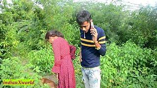 Boy Fucks New Girlfriend in Indian Jungle Outdoors