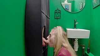 Why does this gloryhole teen 18+ love sucking european cock and swallowing cum?