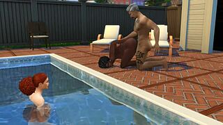 Ajay Pounds Cheerleader Squad with Big Cock Poolside