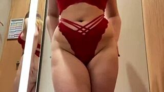 Young amateur with big tits and ass decides to masturbate publicly for the first time with close-up fingering outdoors.