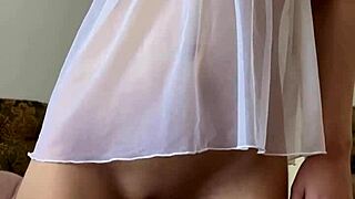  a cute teen 18+ begins fingering her shaved tight pussy leading to a powerful orgasm with maiskii