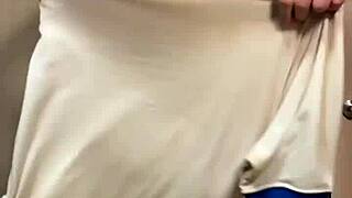 she wore massive anal plug for a walk then switched to explosive busty loli gym outfit in loli cosplay