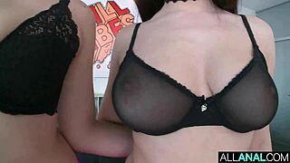 Big booty brunettes violet starr and valentina nappi hint at anal fun with monster cock in fishnets and stockings