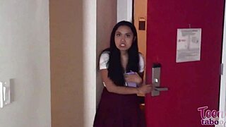 Raw Older Brogan Fills Luna Mills Tight Pussy with Cum