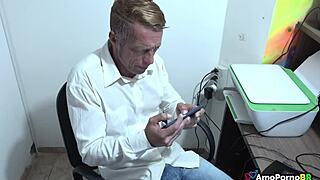 Blonde Wife Gets Turned On by Skinny Teen Nephew's Huge Cock in Lingerie Fuck Session