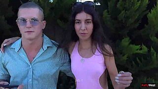 Husband Faces Cuckold Humiliation as Wife Fucks Two Guys in Hotel Orgy with Blowjob and Creampie