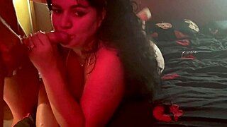 I feel so aroused watching my wife tease another guy with her big tits while I masturbate as cuckold hubby.