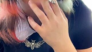 Alt milf nextdoor smokes outback! Fat bbw with big natural tits and curvy ass in thong panties chubby and kinky outdoor fetish action!