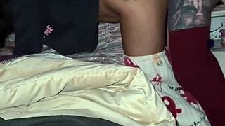 Young Mexican teen couple films first homemade hardcore video at night with sexy petite girlfriend in doggystyle