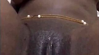 ebony babe with big ass does solo masturbation in homemade video