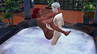 The Sims 4 Bath Turns into Rough Outdoor Redhead Sex in Jacuzzi?