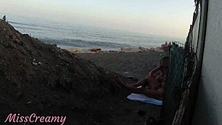 WATCH This French Stepdaughter HELP Me CUMSHOT on Public Beach After Flashing Cock in Risky Outdoor Sex!