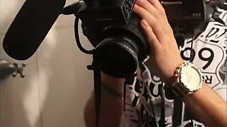 Redhead Latina Newcomer in First Scene with Blowjob and Spitting at Private Night Club