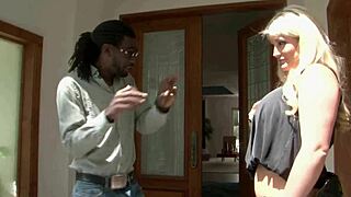 Blonde Julie Cash hooks up with her horny black stepdad for intense blowjob creampie and facial in wild sex for cash encounter.