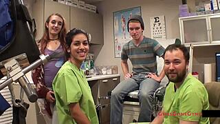 Tampa University nurse Ami Rogue spreads small tits in shower for anal fingering orgasm with toys