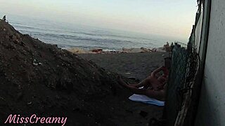 WATCH This French Stepdaughter HELP Me CUMSHOT on Public Beach After Flashing Cock in Risky Outdoor Sex!