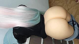 My horny stepdaughter shows me her big virgin ass in jeans lifts it for my huge thick cock eager for first time anal sex over 18. She wears thong in bedroom for taboo roleplay.