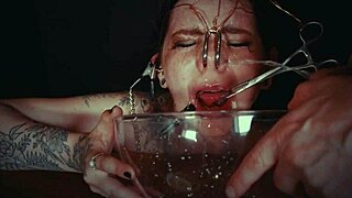 The tale reveals an emo bondage whore in the garage getting her face tied up and punished with rough piss crying.