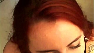 Redhead Latina Newcomer in First Scene with Blowjob and Spitting at Private Night Club