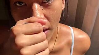 Big booty brunette meets her stepbrother casually. She gets what she wants in amateur couple scene with Nysdel.