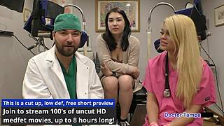 Dr tampa takes mina moon behind the scenes in latex gloves. Asian babe with big tits and shaved pussy gets handcuffed in florida.