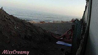 WATCH This French Stepdaughter HELP Me CUMSHOT on Public Beach After Flashing Cock in Risky Outdoor Sex!