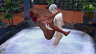 The Sims 4 Bath Turns into Rough Outdoor Redhead Sex in Jacuzzi?