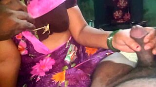 Aunty handjob with boy friend cock as brunette wife watches in dorm with roommate outdoor