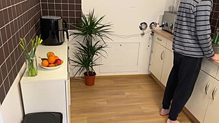 my husband started jerking off to my step mom in the kitchen