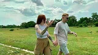 Sexy redhead teases before sucking cock in homemade couple quickie! Can you handle her cute moaning?