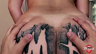 Brunette pawg with hairy pussy gives deepthroat blowjob in pov