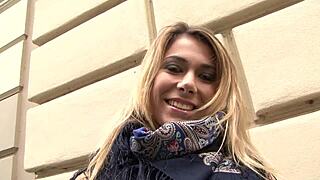 Ani Blackfox handles four cocks in interracial double penetration assfucking blowjob with cumshot facial mouthful