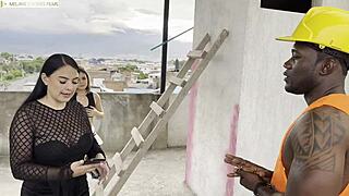 this curvy colombian madrastra with huge big natural tits and big ass gets a fetish massage from her employee alongside her hijastra in homemade dirty talk