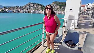 I Feel So Aroused Remembering Flashing My Big Tits And Hairy Pussy In Public On Vacation With Stepson